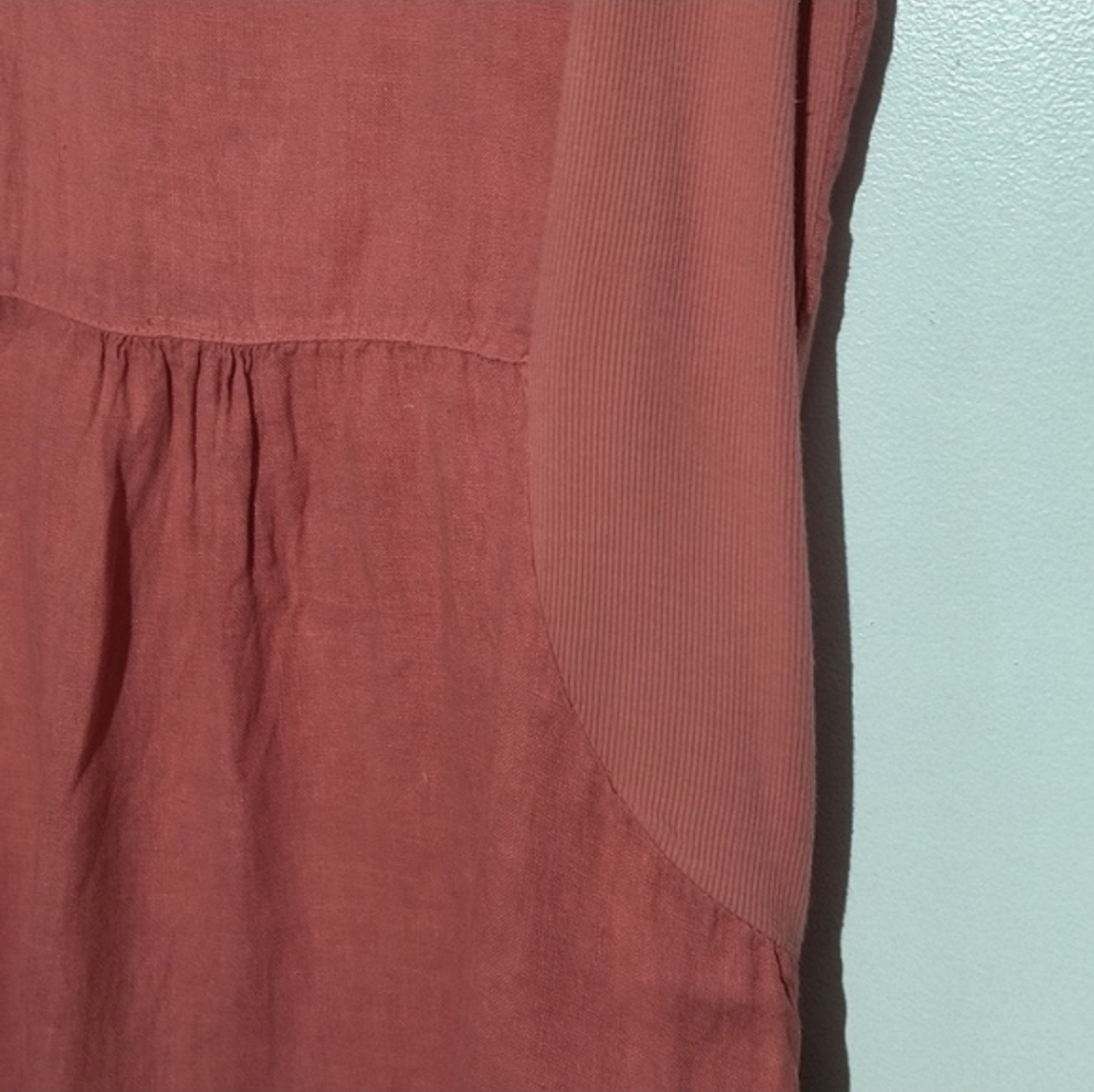🔥 Lungo L'Arno Sleeveless Front Pockets Linen Dress Size S - Picture 6 of 8